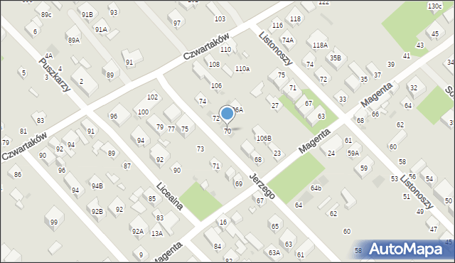 Warszawa, Jerzego, 70, mapa Warszawy