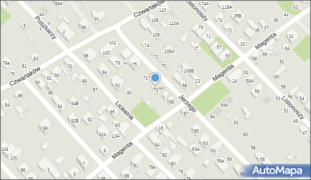 Warszawa, Jerzego, 71, mapa Warszawy