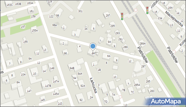 Warszawa, Jeżynowa, 4A, mapa Warszawy