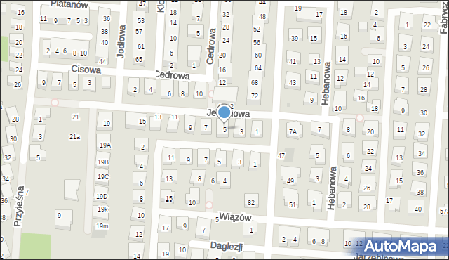 Warszawa, Jesionowa, 5, mapa Warszawy