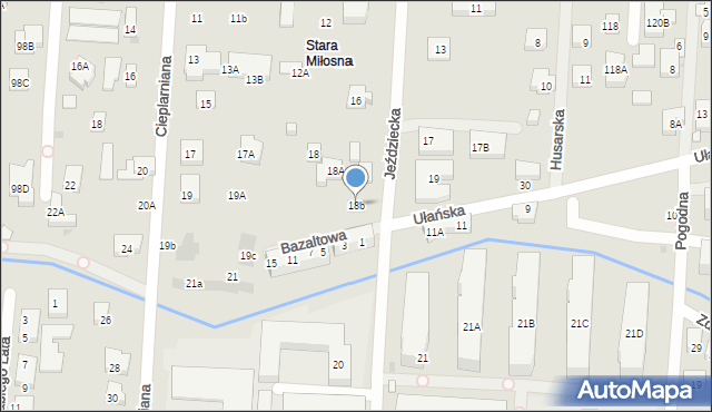 Warszawa, Jeździecka, 18b, mapa Warszawy
