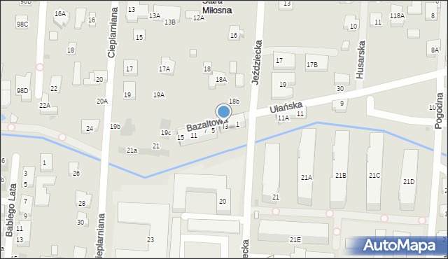 Warszawa, Jeździecka, 18e, mapa Warszawy