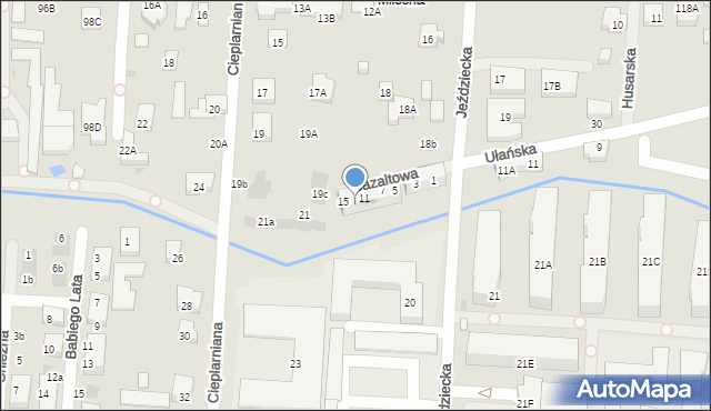 Warszawa, Jeździecka, 18k, mapa Warszawy