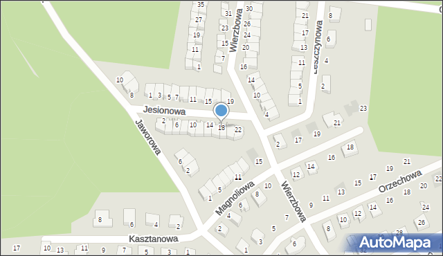 Wasilków, Jesionowa, 18, mapa Wasilków