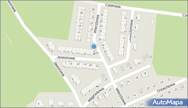 Wasilków, Jesionowa, 19, mapa Wasilków