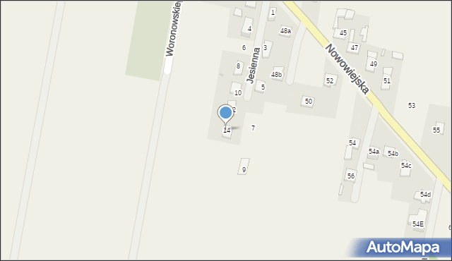 Wawelno, Jesienna, 14, mapa Wawelno