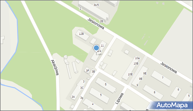 Wiechlice, Jesionowa, 11/6, mapa Wiechlice