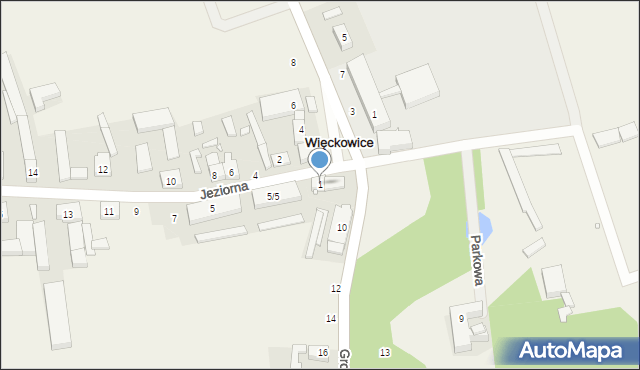 Więckowice, Jeziorna, 1, mapa Więckowice