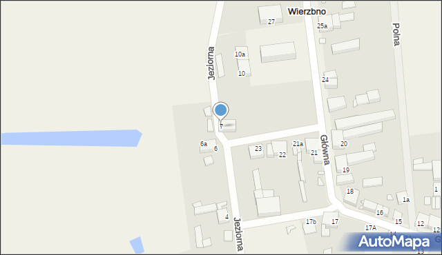 Wierzbno, Jeziorna, 7, mapa Wierzbno