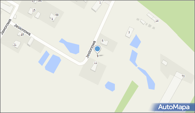 Wikielec, Jesionowa, 9, mapa Wikielec