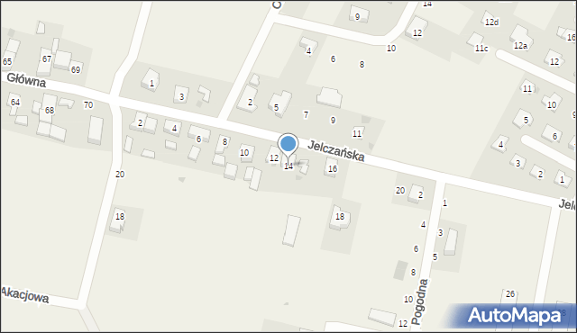Wojnowice, Jelczańska, 14, mapa Wojnowice