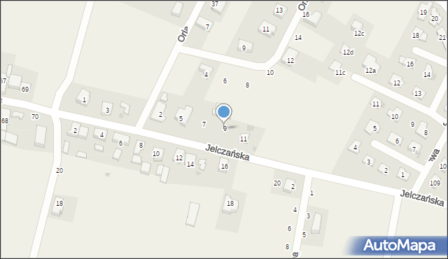 Wojnowice, Jelczańska, 9, mapa Wojnowice