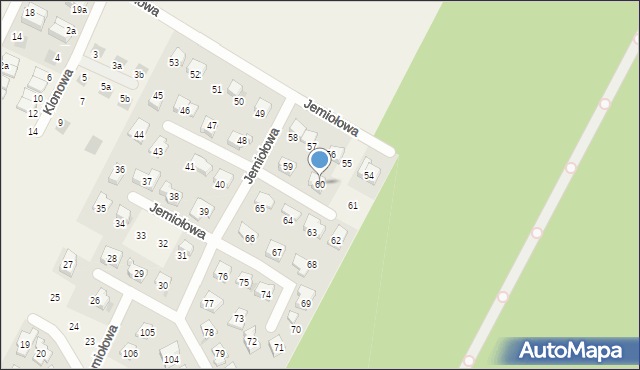 Wojnowice, Jemiołowa, 60, mapa Wojnowice