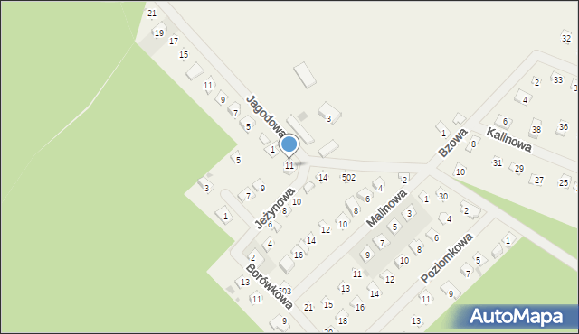 Wojnówko, Jeżynowa, 11, mapa Wojnówko