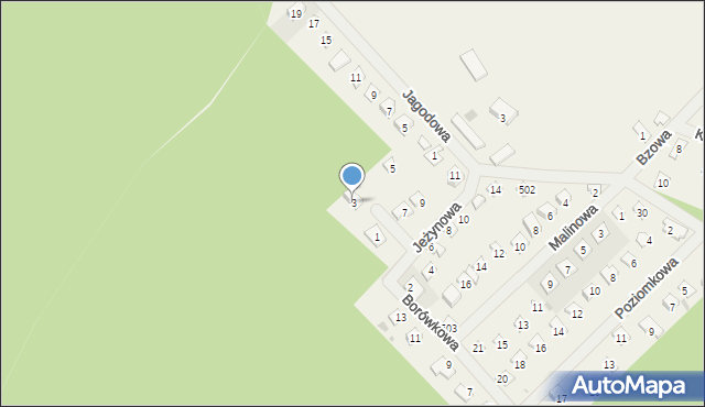 Wojnówko, Jeżynowa, 3, mapa Wojnówko