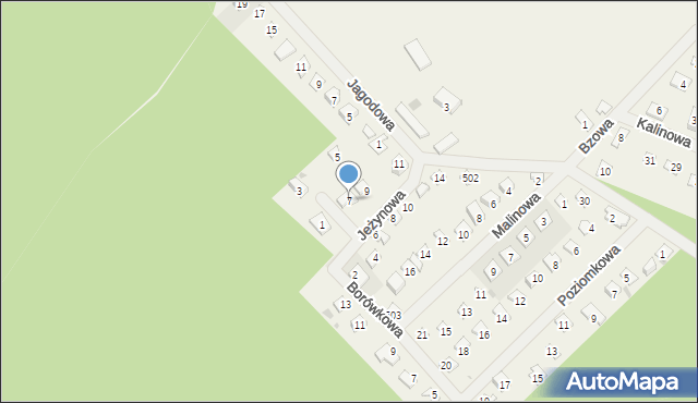 Wojnówko, Jeżynowa, 7, mapa Wojnówko