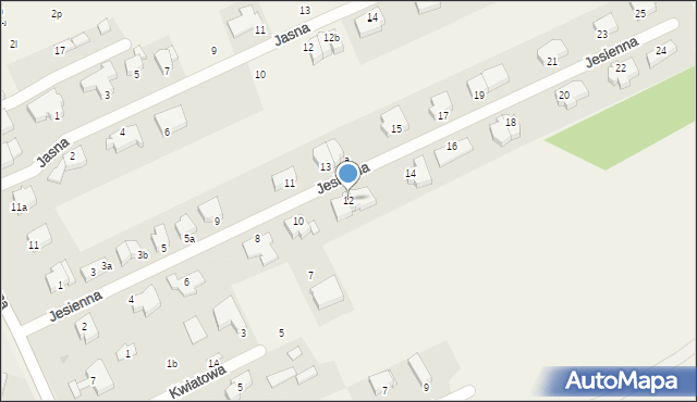 Wołczkowo, Jesienna, 12, mapa Wołczkowo