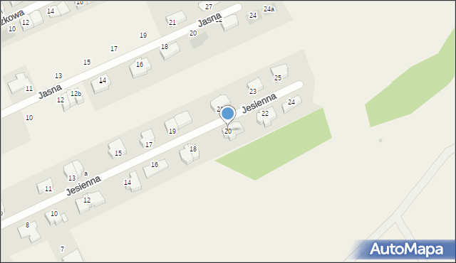 Wołczkowo, Jesienna, 20, mapa Wołczkowo