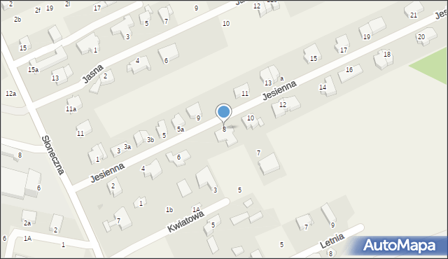 Wołczkowo, Jesienna, 8, mapa Wołczkowo