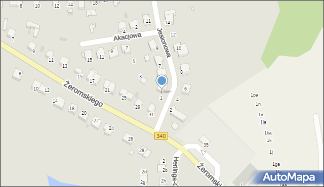 Wołów, Jesionowa, 3, mapa Wołów