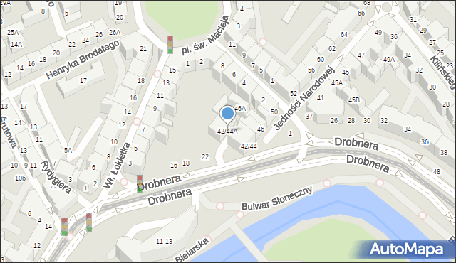 Wrocław, Jedności Narodowej, 42/44A, mapa Wrocławia