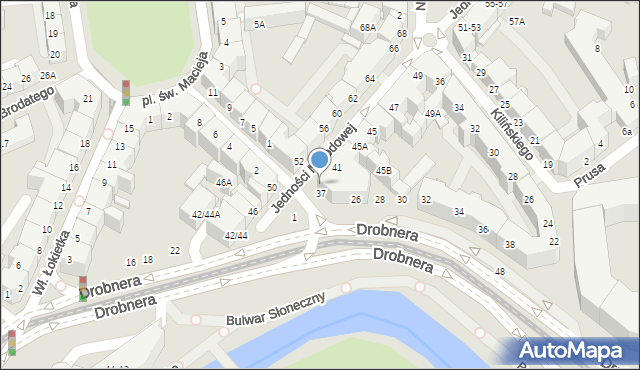 Wrocław, Jedności Narodowej, 39, mapa Wrocławia