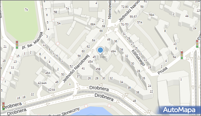 Wrocław, Jedności Narodowej, 47a, mapa Wrocławia