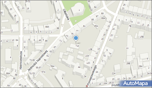 Wrocław, Jedności Narodowej, 73A, mapa Wrocławia