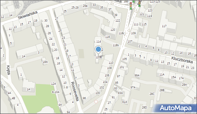 Wrocław, Jedności Narodowej, 110B, mapa Wrocławia