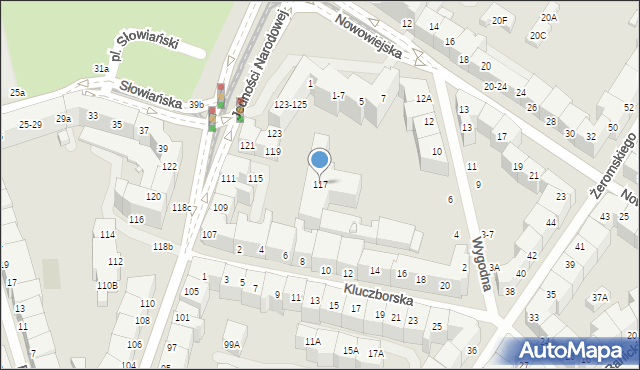 Wrocław, Jedności Narodowej, 117, mapa Wrocławia