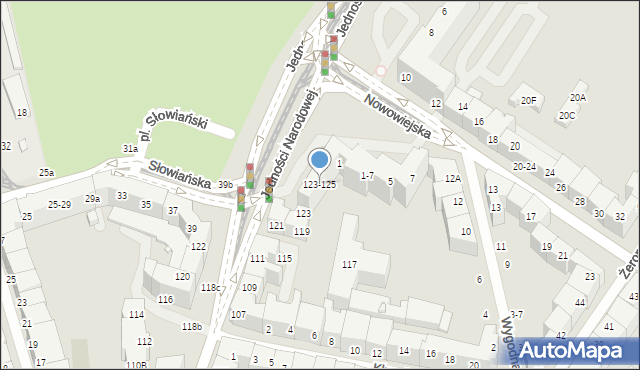 Wrocław, Jedności Narodowej, 123-125, mapa Wrocławia