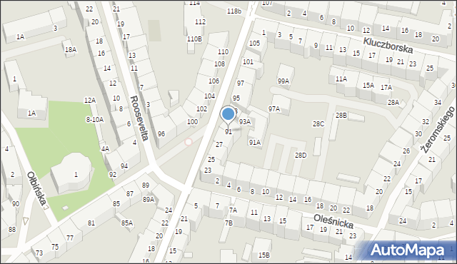 Wrocław, Jedności Narodowej, 91, mapa Wrocławia