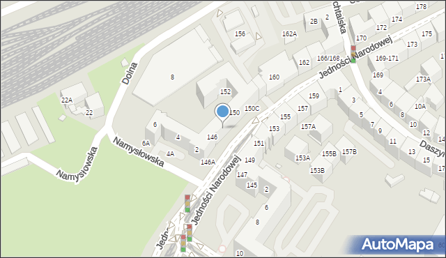 Wrocław, Jedności Narodowej, 148, mapa Wrocławia