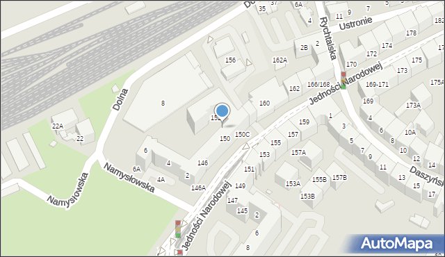 Wrocław, Jedności Narodowej, 158, mapa Wrocławia