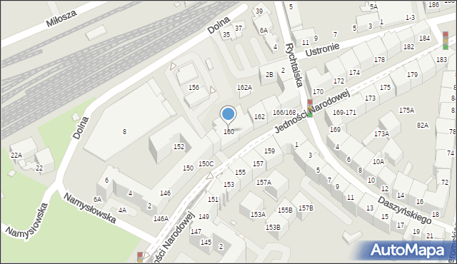 Wrocław, Jedności Narodowej, 160, mapa Wrocławia