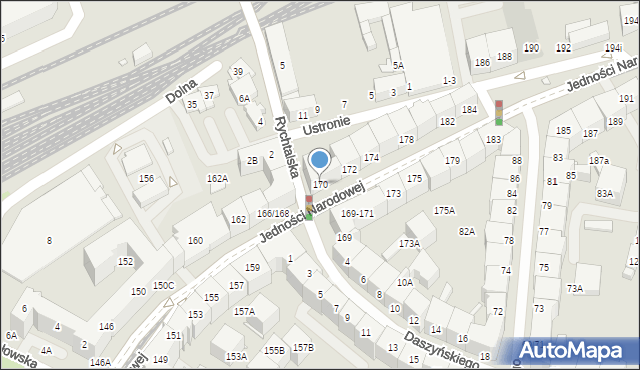 Wrocław, Jedności Narodowej, 170, mapa Wrocławia
