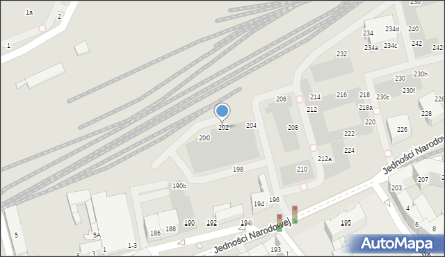 Wrocław, Jedności Narodowej, 202, mapa Wrocławia