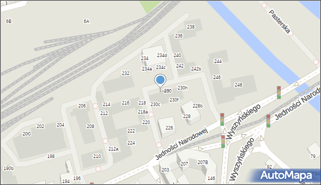 Wrocław, Jedności Narodowej, 230b, mapa Wrocławia