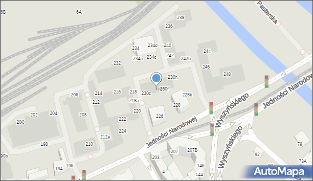 Wrocław, Jedności Narodowej, 230e, mapa Wrocławia