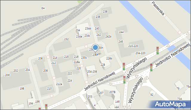 Wrocław, Jedności Narodowej, 230f, mapa Wrocławia