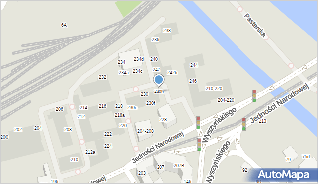 Wrocław, Jedności Narodowej, 230h, mapa Wrocławia