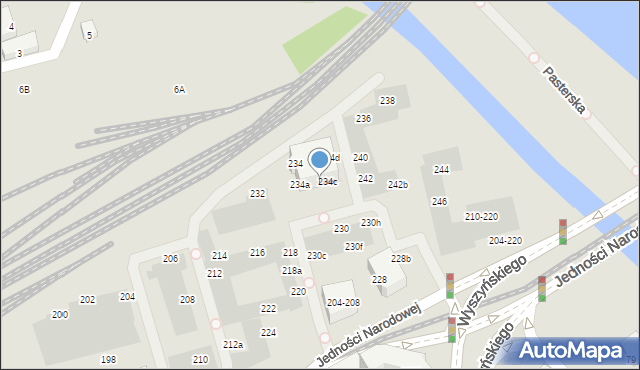Wrocław, Jedności Narodowej, 234b, mapa Wrocławia