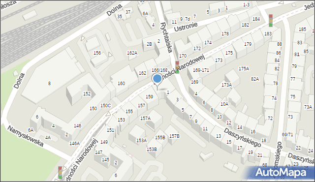 Wrocław, Jedności Narodowej, 161/163, mapa Wrocławia