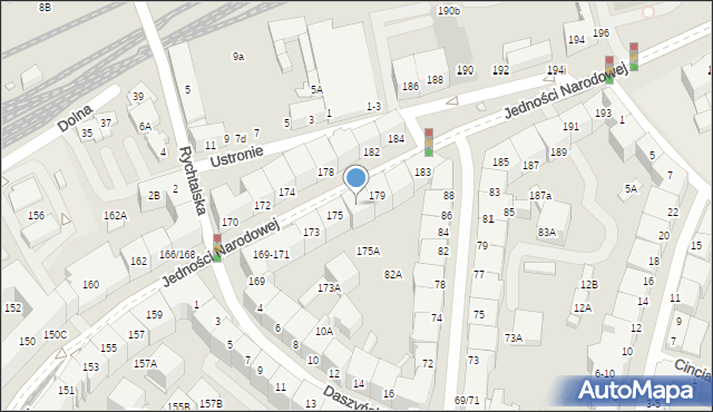 Wrocław, Jedności Narodowej, 177, mapa Wrocławia