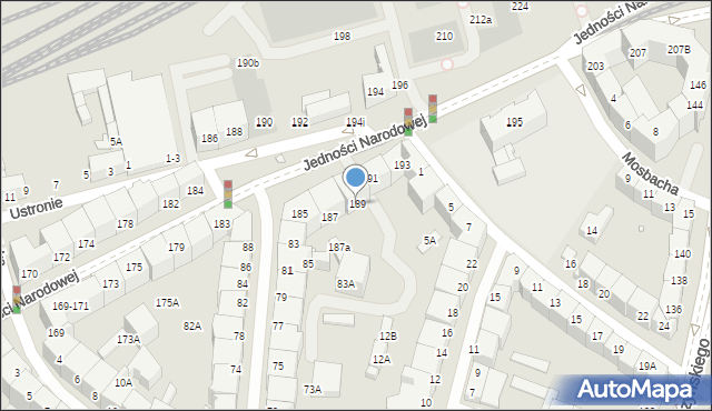 Wrocław, Jedności Narodowej, 189, mapa Wrocławia