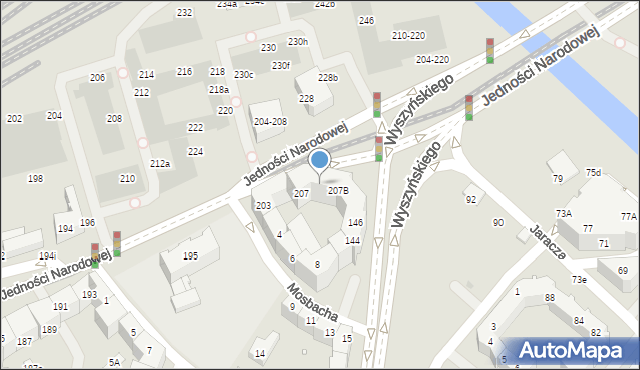Wrocław, Jedności Narodowej, 207A, mapa Wrocławia