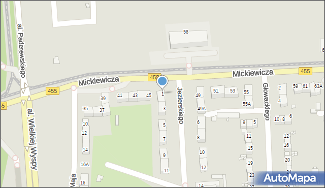 Wrocław, Jezierskiego Franciszka Salezego, ks., 1, mapa Wrocławia