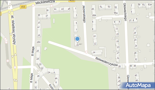 Wrocław, Jezierskiego Franciszka Salezego, ks., 11, mapa Wrocławia