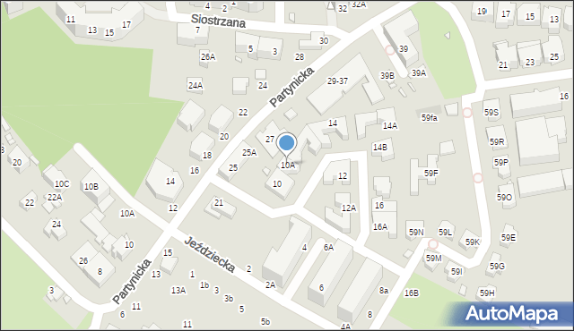 Wrocław, Jeździecka, 10A, mapa Wrocławia