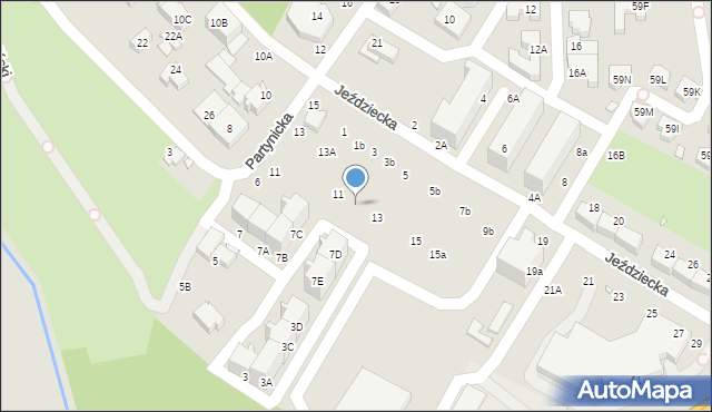 Wrocław, Jeździecka, 11a, mapa Wrocławia